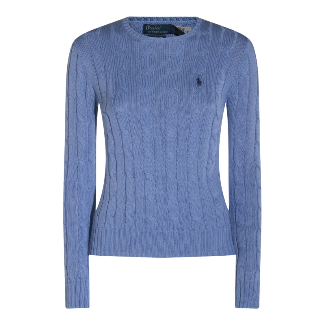 Polo Ralph Lauren Fitted Cable-Knit Sweater With Classic Crew Neckline