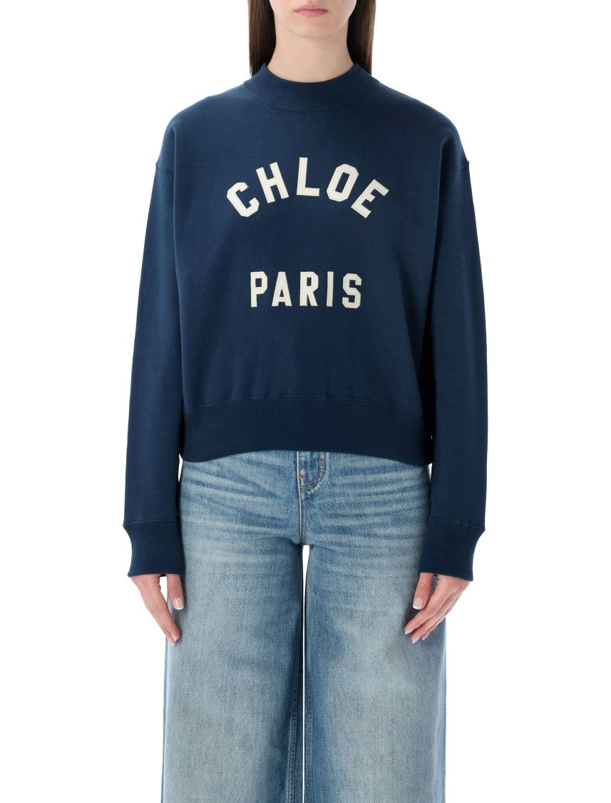 Chloé Varsity Logo Cotton Sweatshirt
