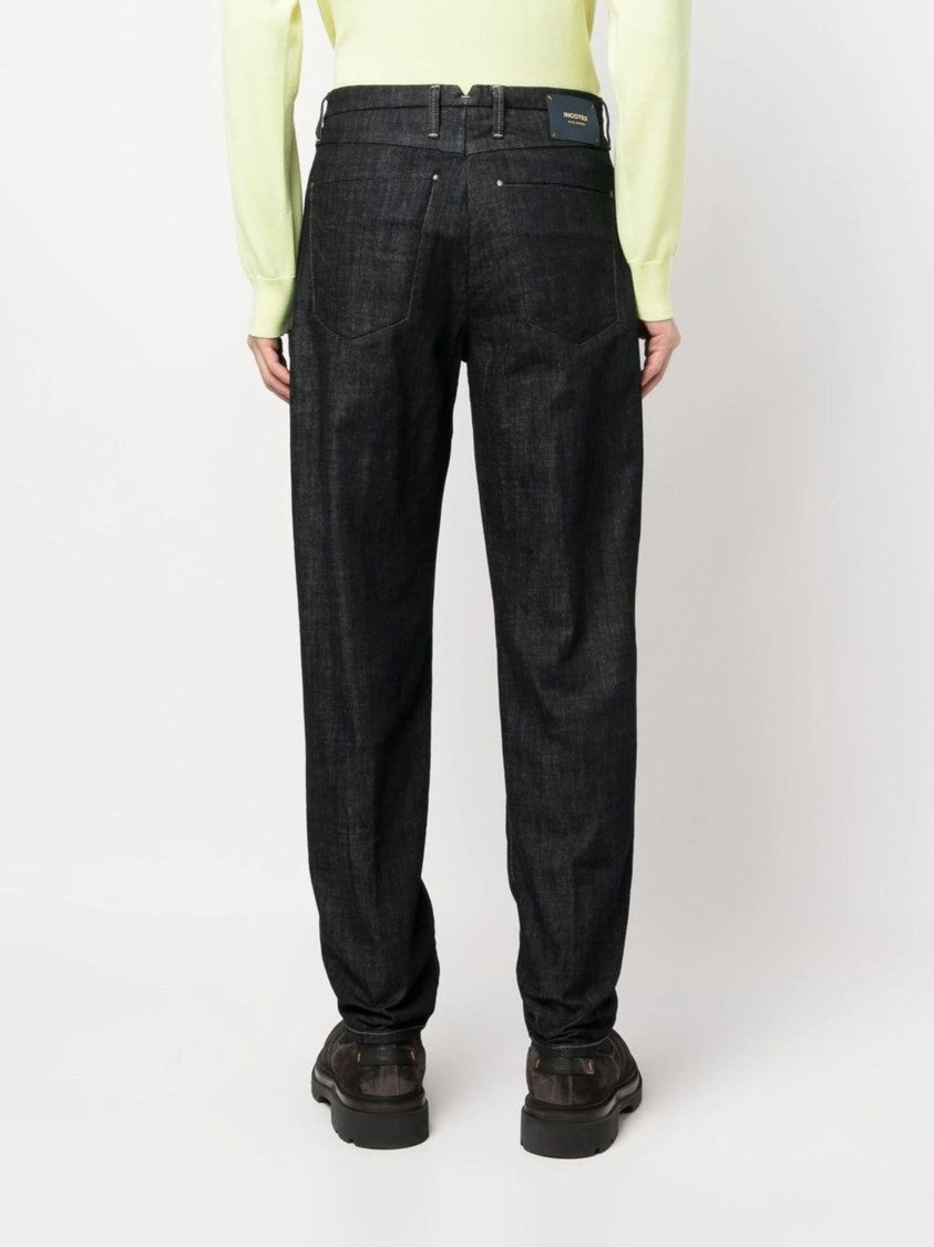Incotex Dark Wash Incotex Cotton Denim Pants