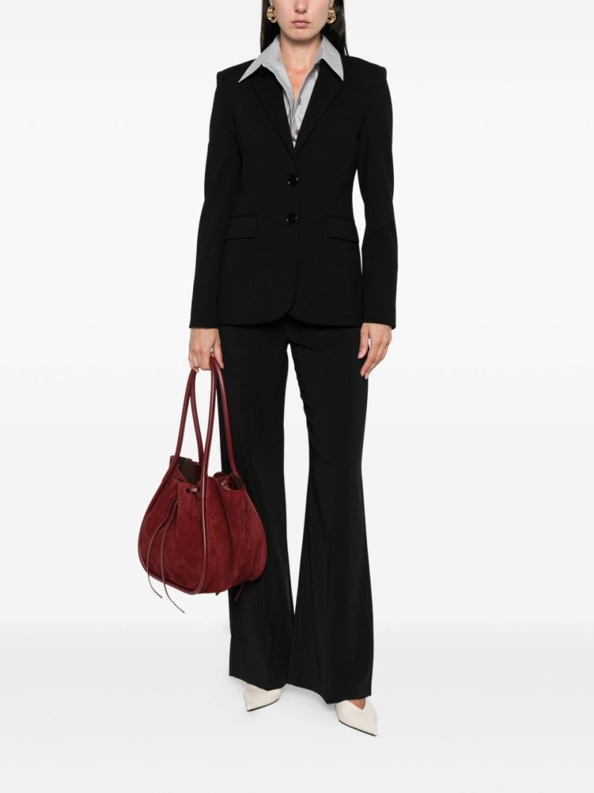 Pinko Tailored Black Jacket With Notched Lapel And Structured Shoulders