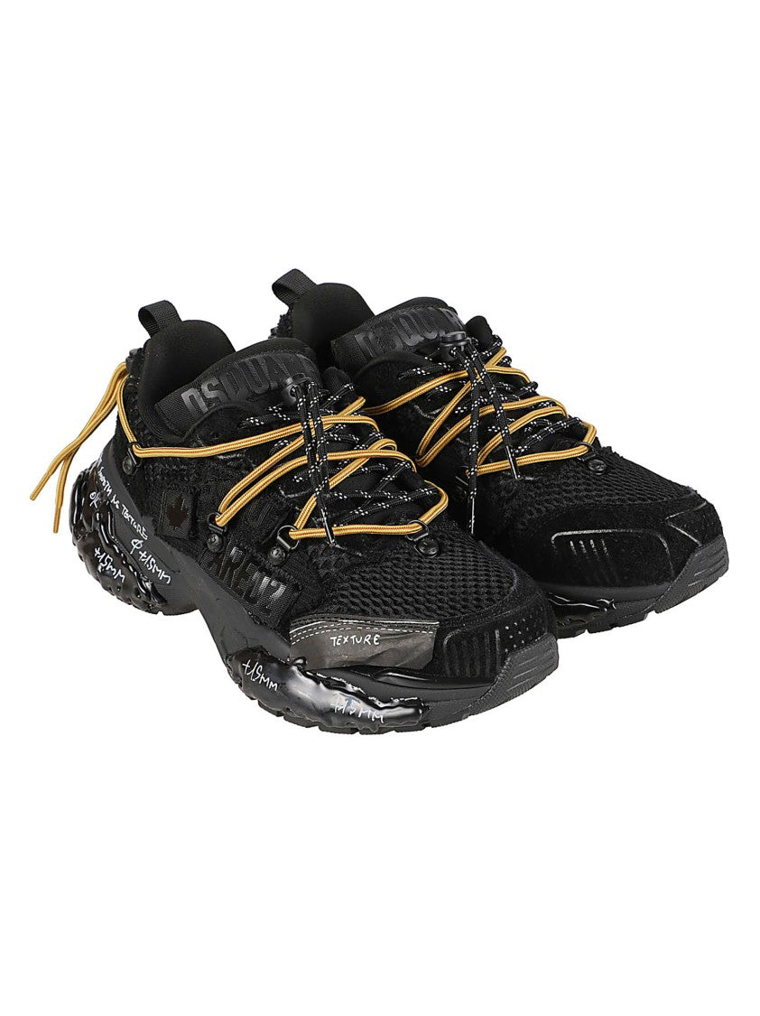 Dsquared2 Faster Calf Leather Accent Low-Top Sneakers
