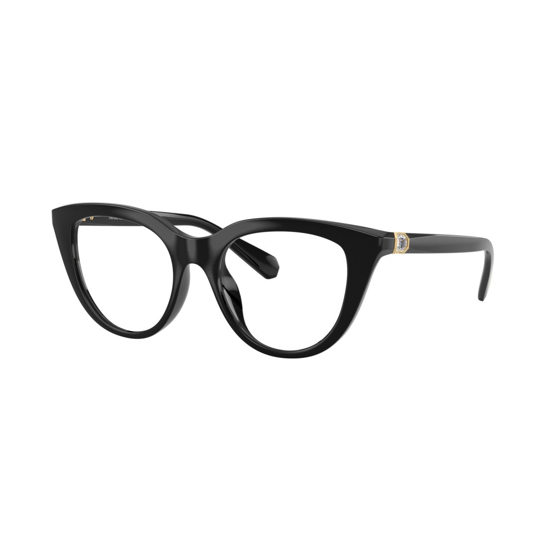 Swarovski Glossy Black Bold Cat-Eye Eyeglasses