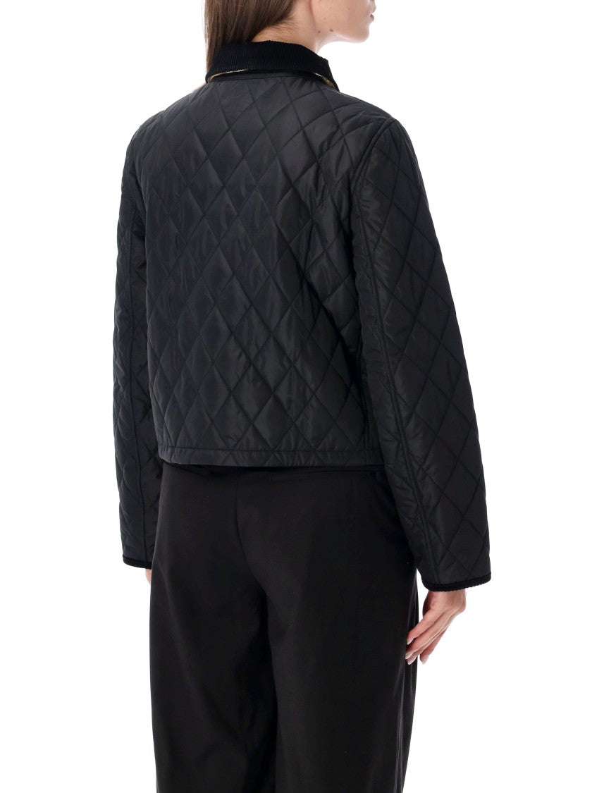 Burberry Cropped Diamond-Quilted Nylon Jacket