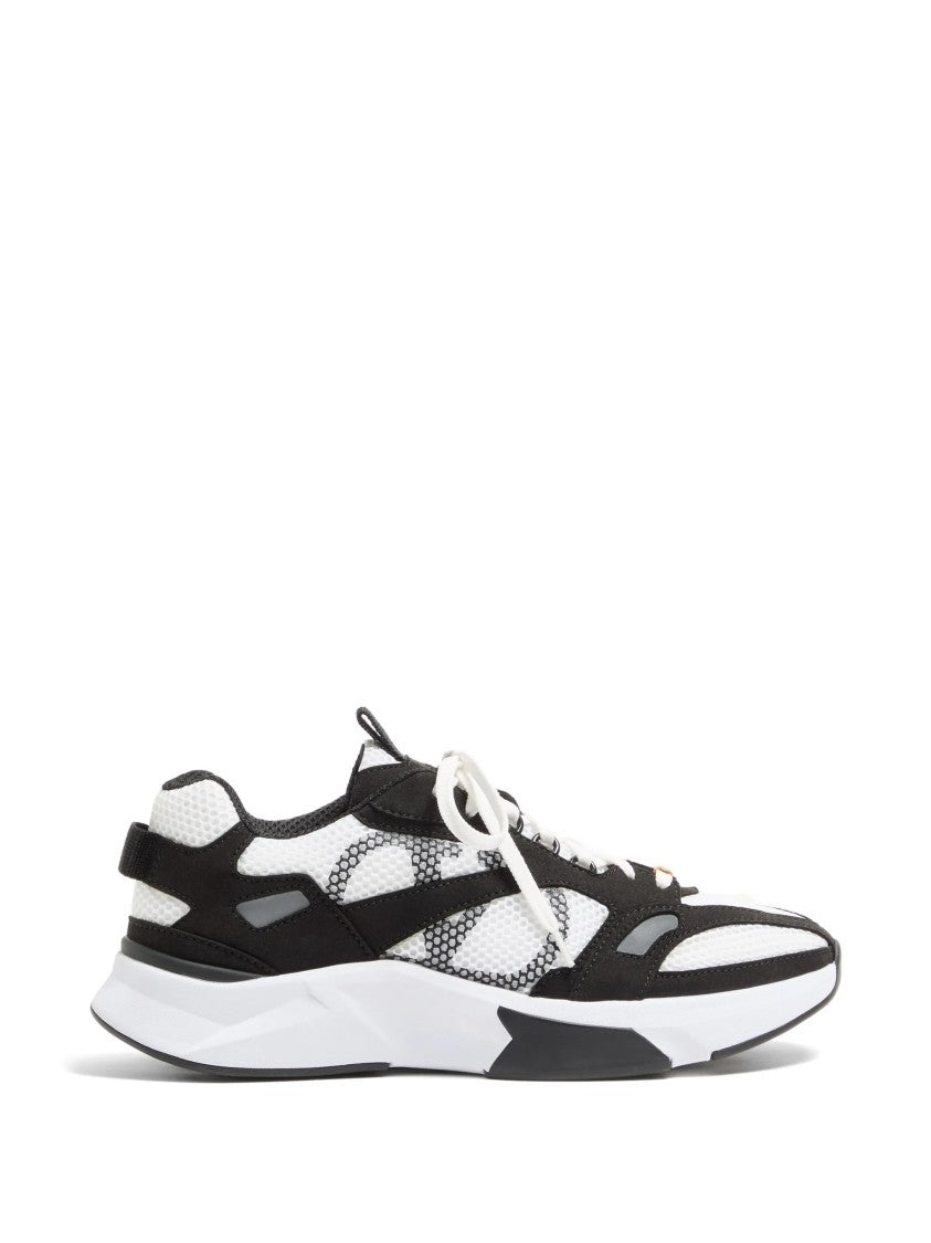 Valentino White Demivee Mesh Black Sneakers