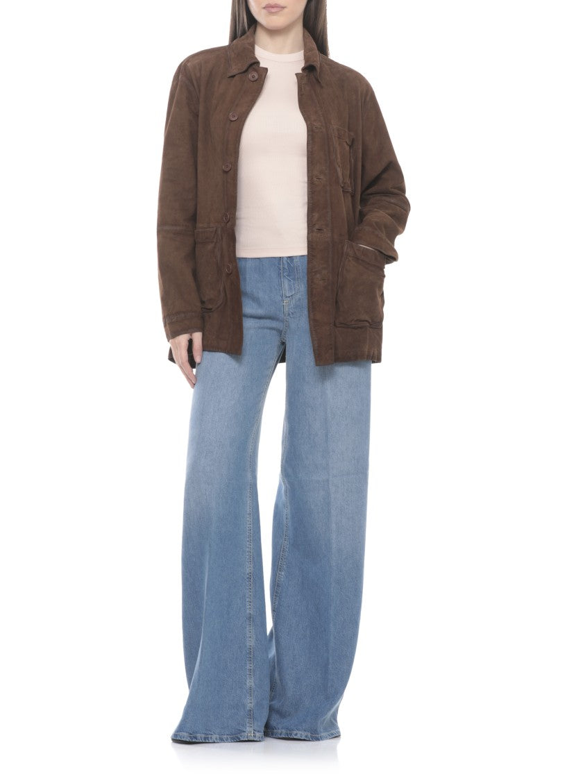 Dondup Blue Beatrix Leather Tab Denim Jeans