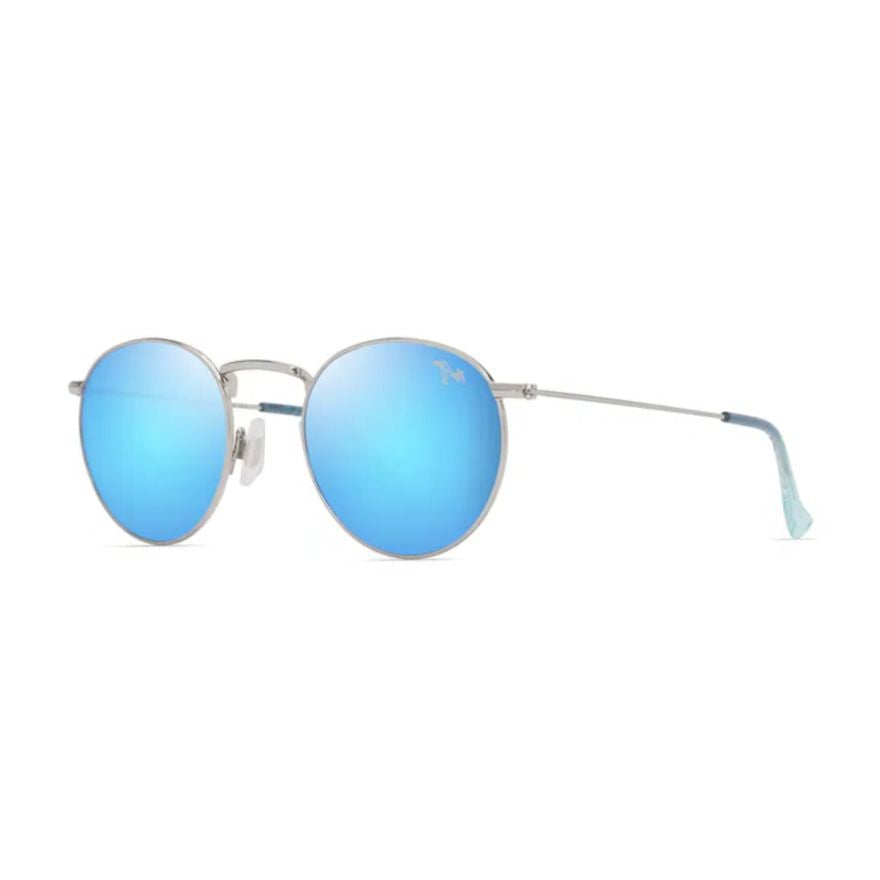 Maui Jim Pukaua Mirror-Tinted Round Frame Sunglasses With Metallic Accents