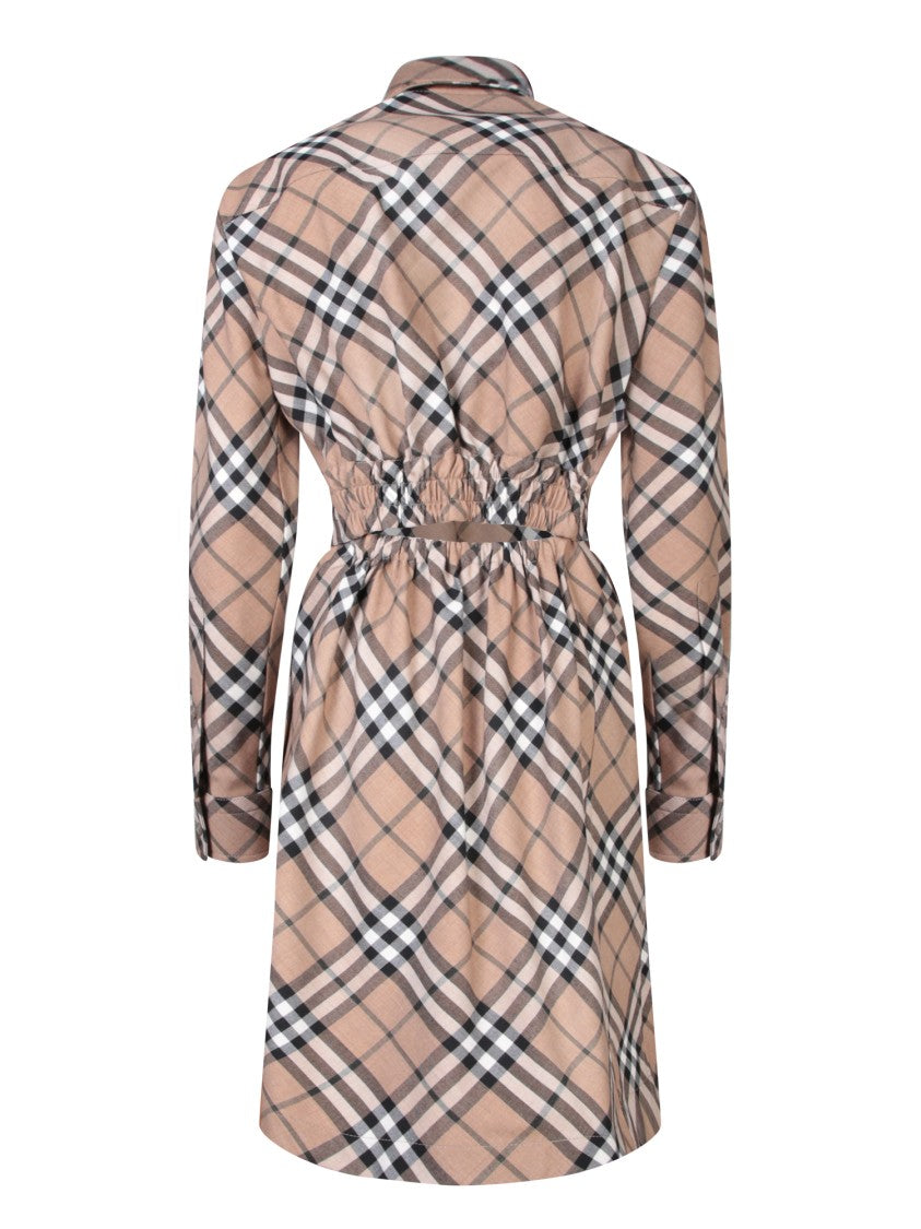 Burberry Dress With Classic Collar And Coordinated Belt