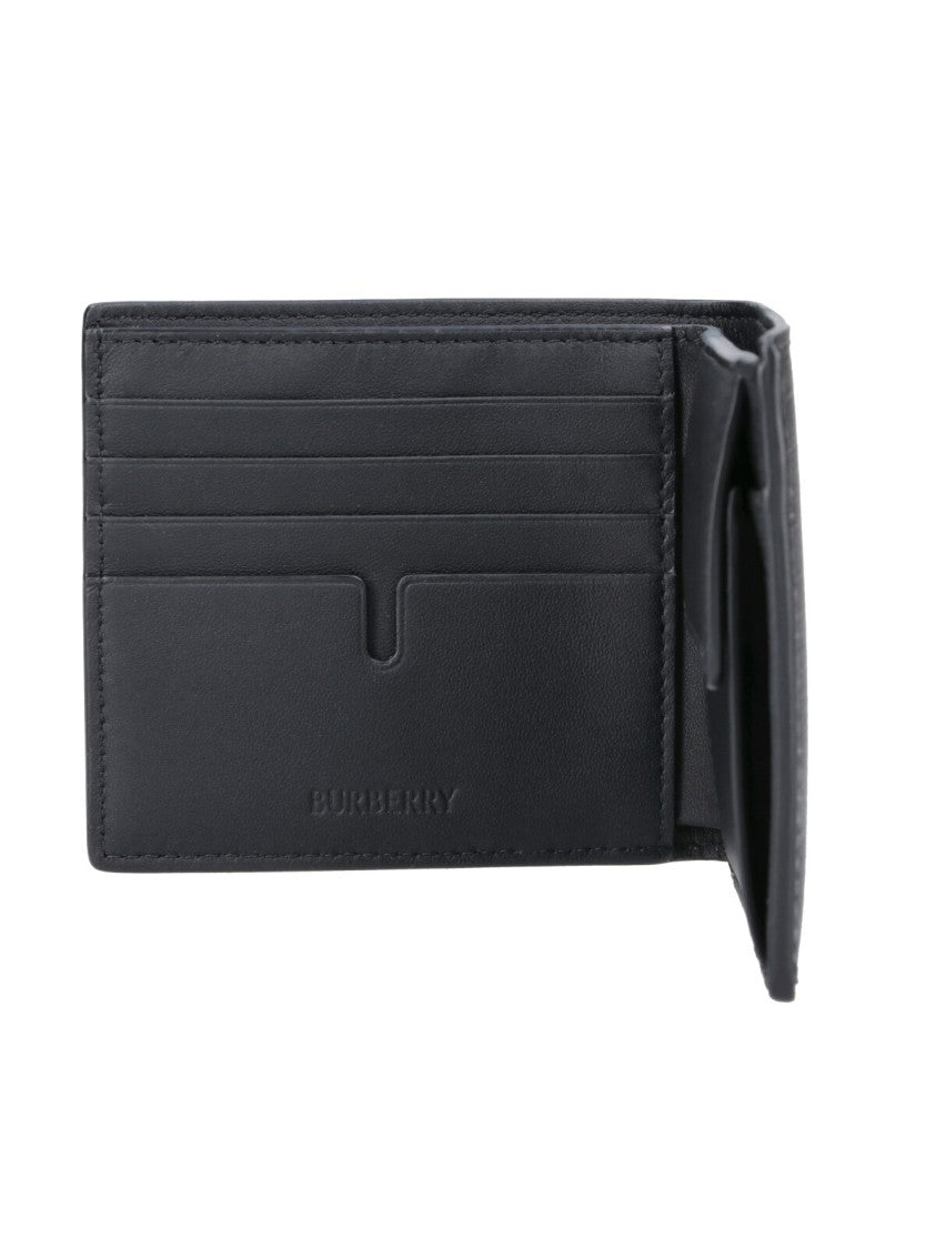 Burberry Check Fabric Embossed Logo Wallet