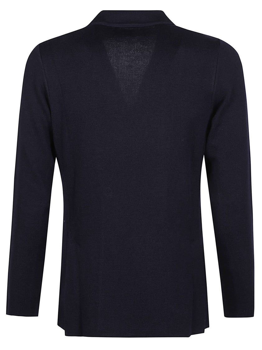 Lardini Double-Breasted Virgin Wool Knit Blazer