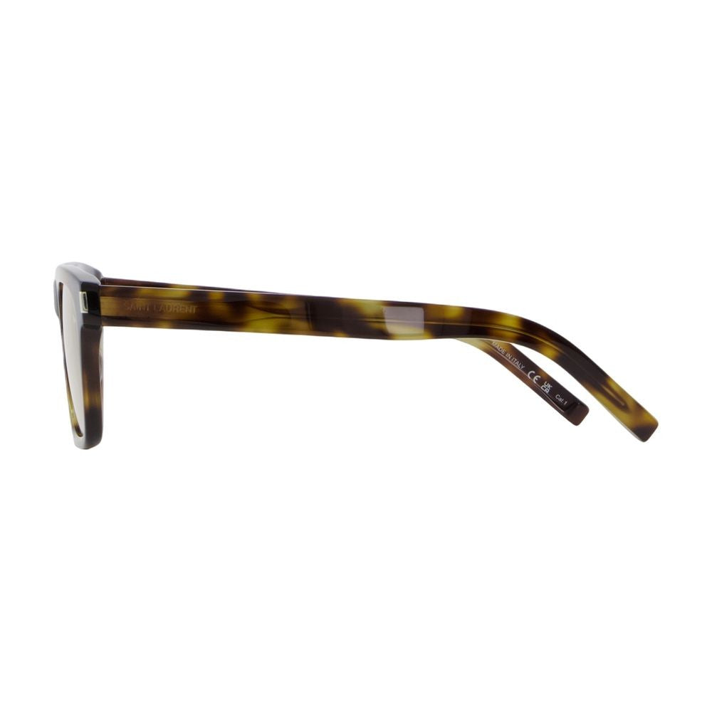 Gucci Oversized Rectangular Brown Sunglasses With Gold Accents