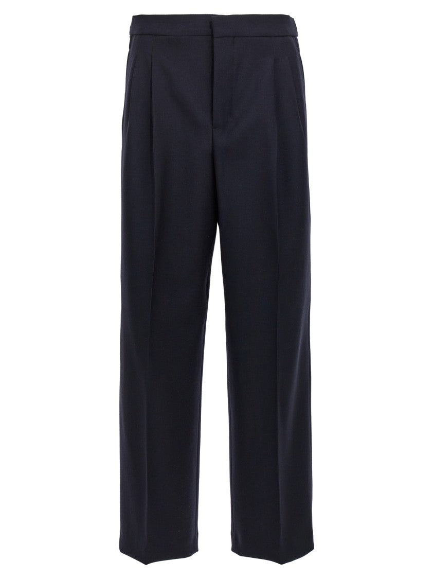Ami Paris Wool Pin And Ironed Pleat Pants