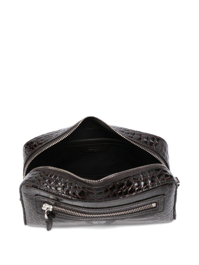 Tom Ford Crocodile Print Leather Beauty Case