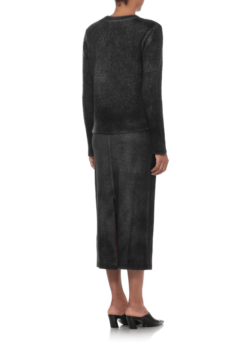 Avant Toi Grey Cashmere Elasticized Cuffs Sweater