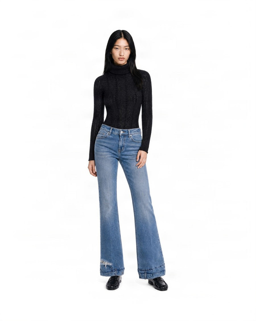 Haikure Margie Textured High Turtleneck Knit Bodysuit