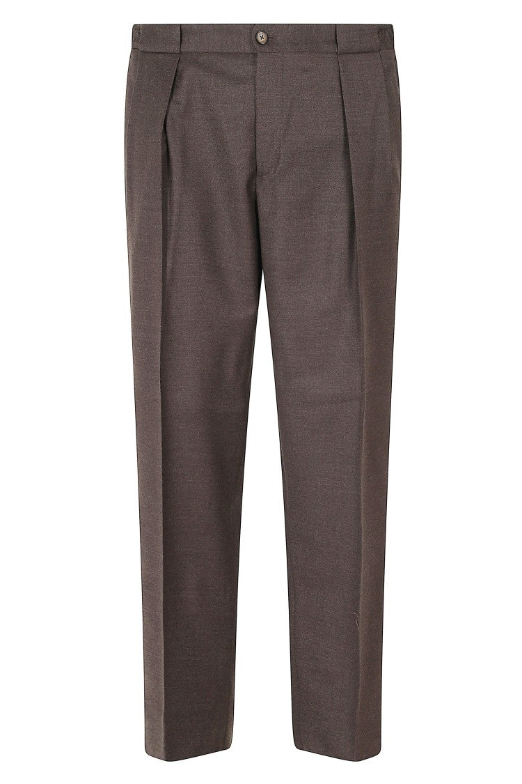 Briglia Biscuit Portobello Tailored Reverse Darts Flannel Wool Pants