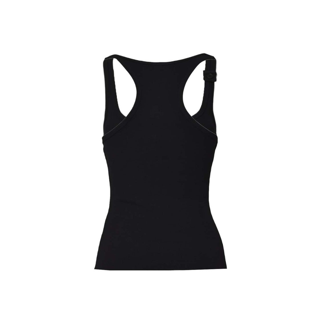 Courrèges 90's Ribbed Buckle Top Black