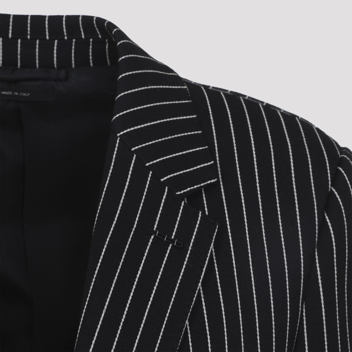 Tom Ford Black Wool Striped Wool Barathea Jacket