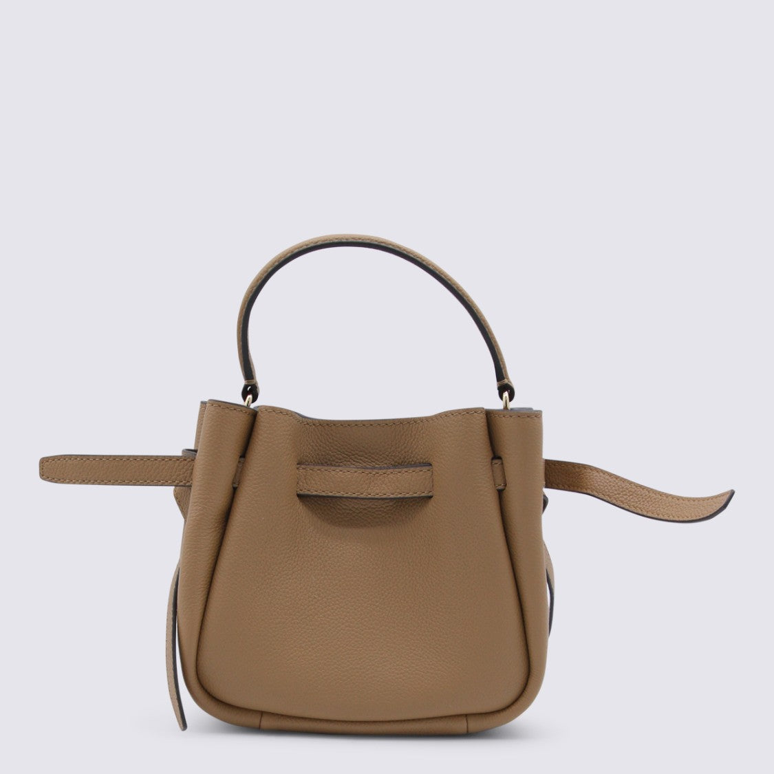 Tory Burch Structured Handbag With Pebbled Texture And Gold-Tone Emblem