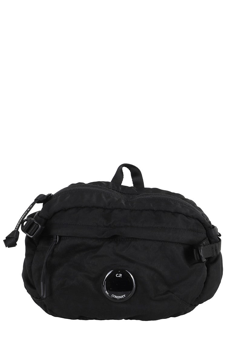 C.P. Company Minimalist Black Waist Bag With Logo And Adjustable Closure