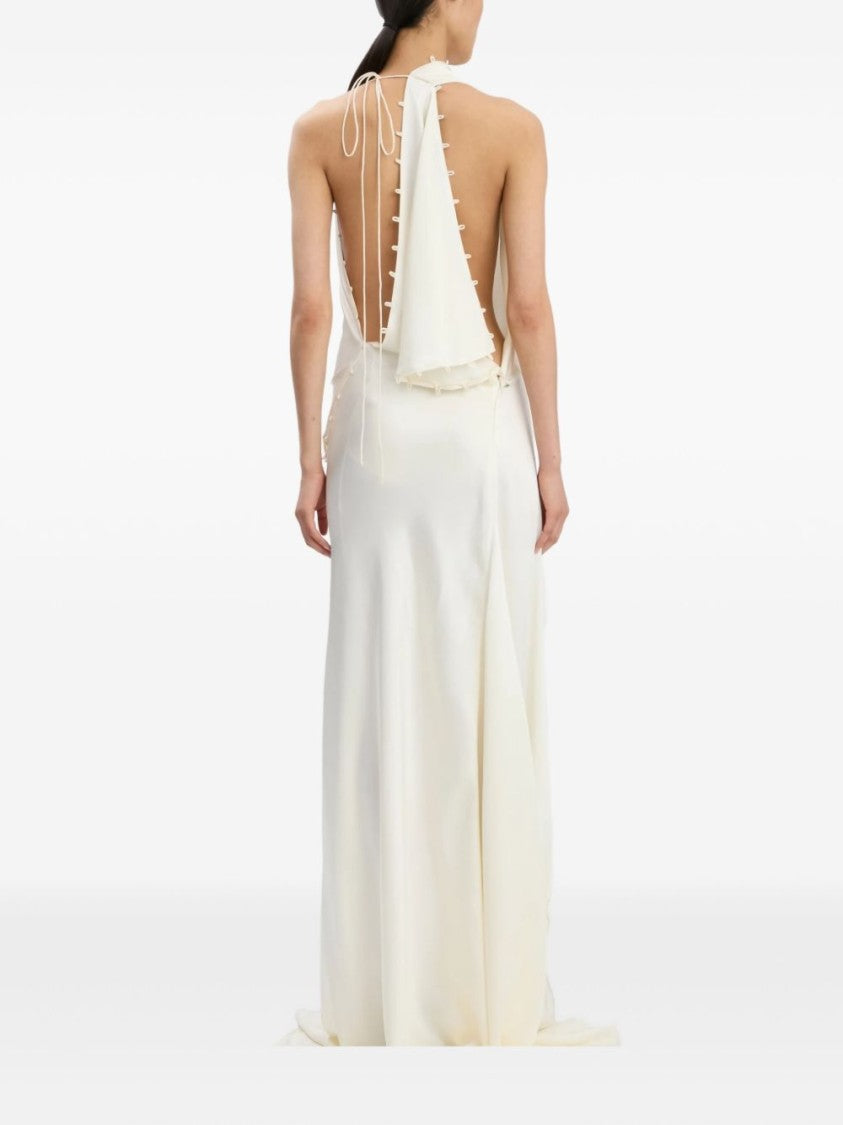 Victoria Beckham Long Sleeveless Dress With Rouleaux Detailing