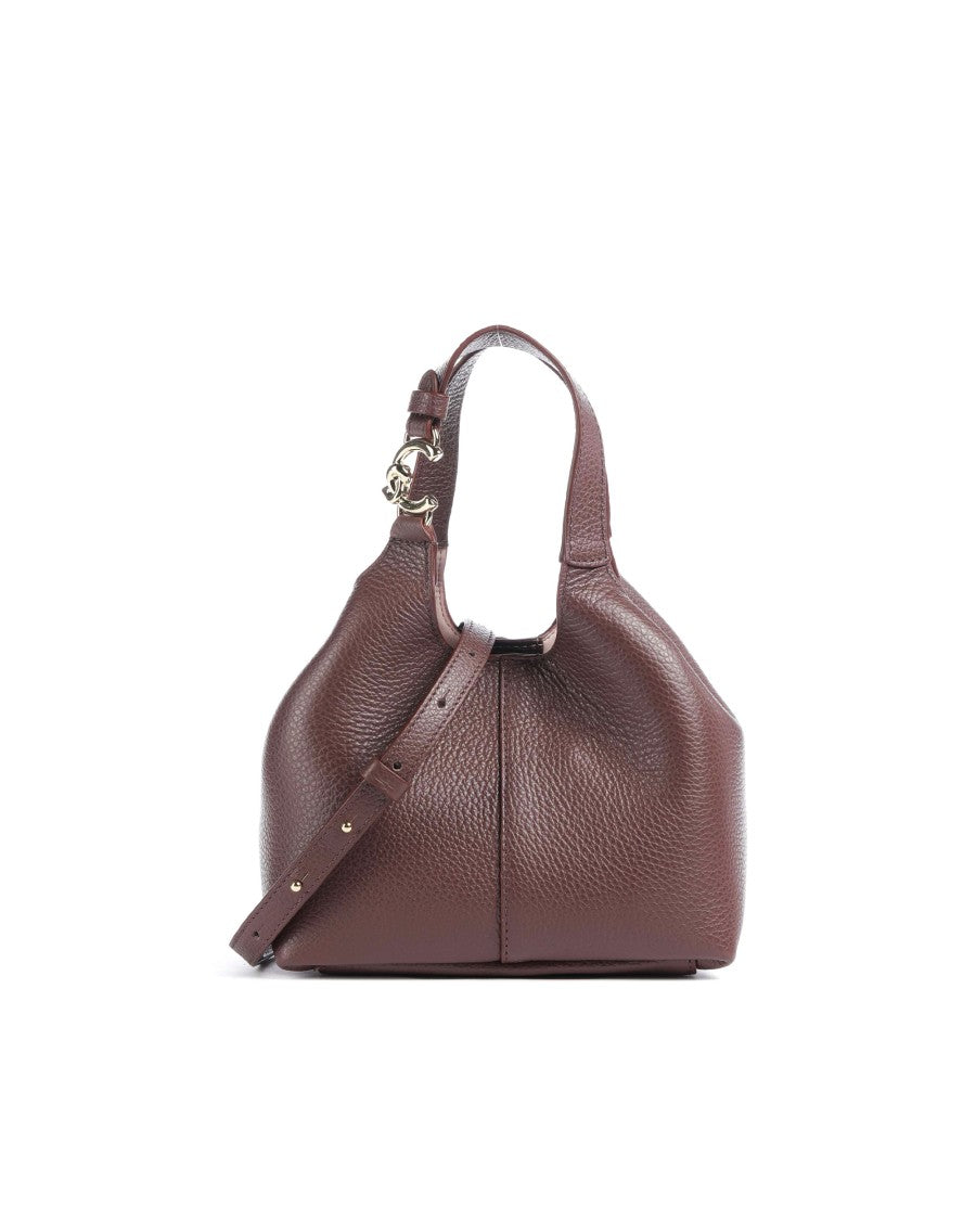 Coccinelle C-Easy Handbag With Sinuous Curves And Textured Leather