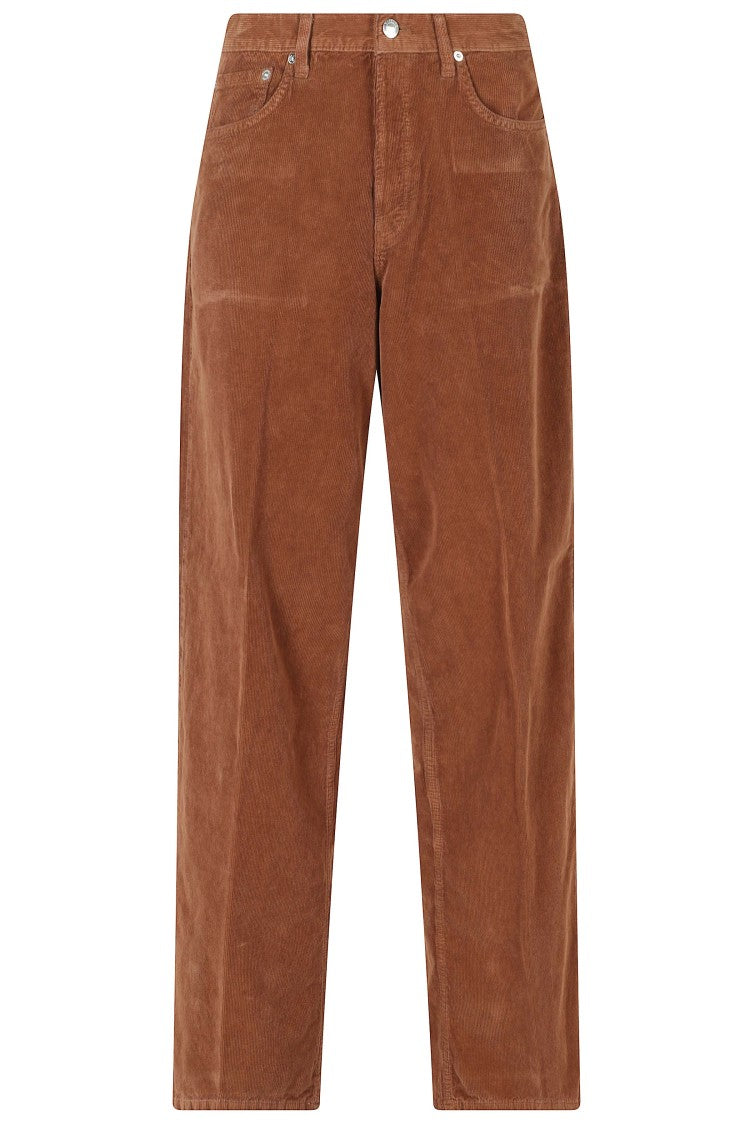 Haikure Brown Bethany Velvet Pier Relaxed Wide-Leg Corduroy Jeans