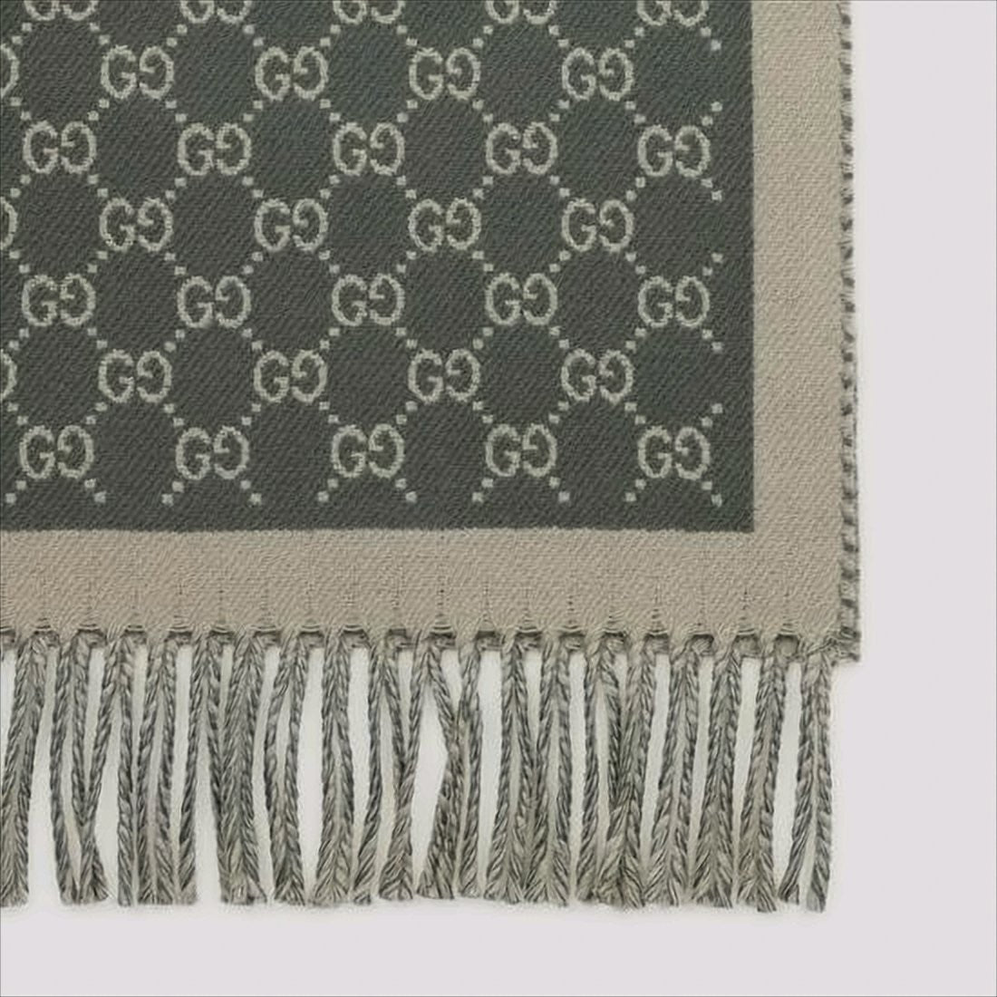 Gucci Rectangular Wool Scarf With Interlocking Double-G Pattern