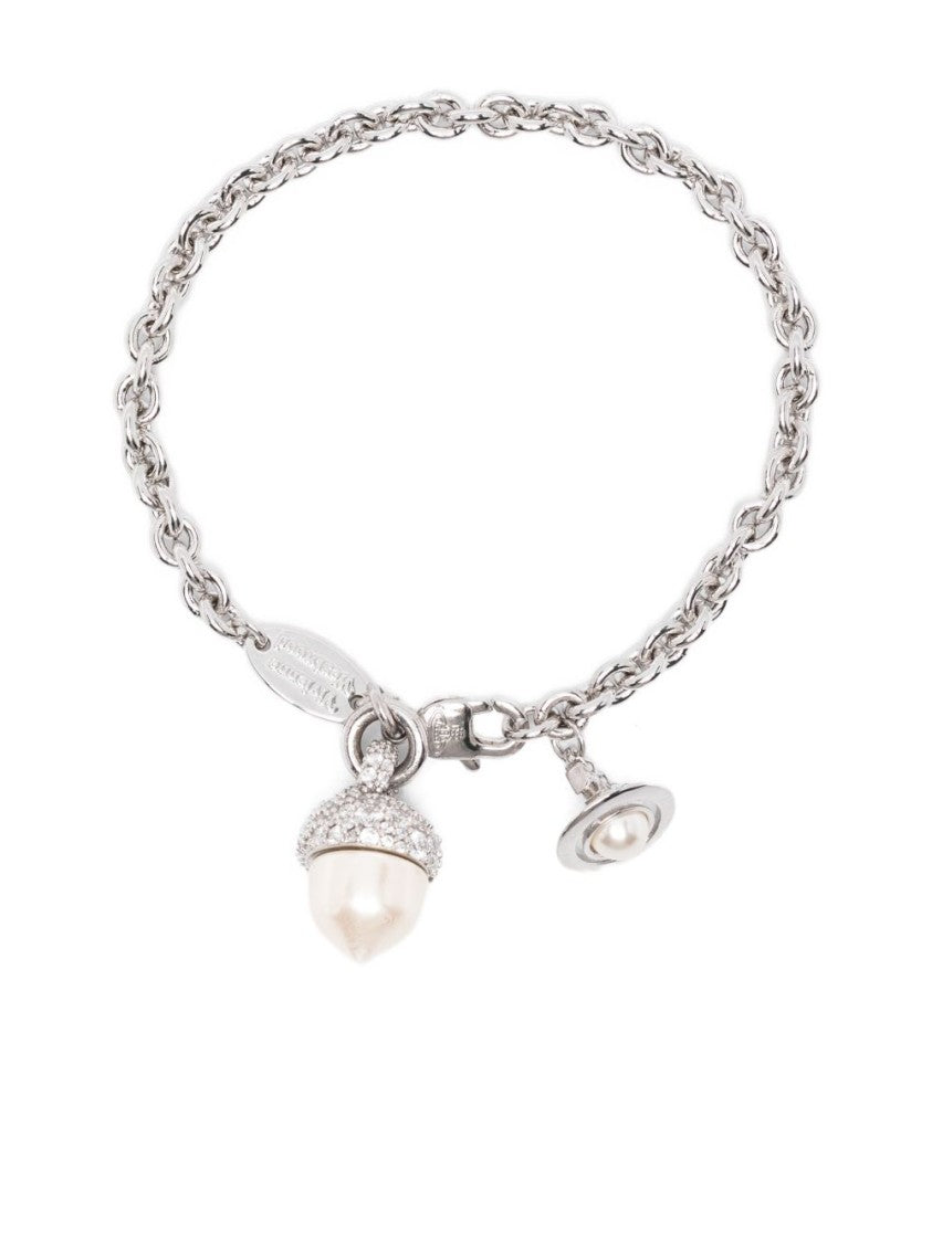 Vivienne Westwood Silver-Tone Bracelet With Pearl-Like Orb