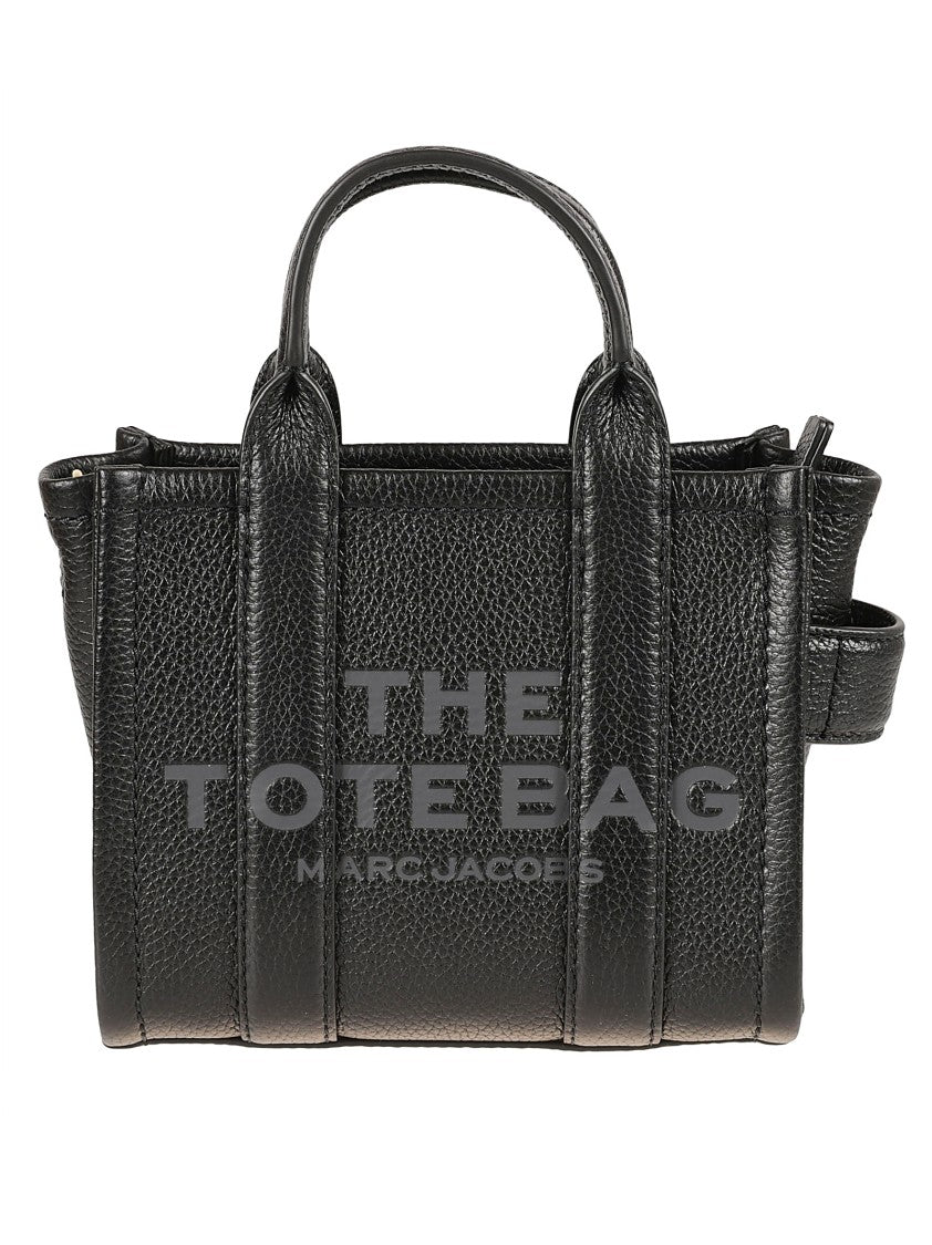 Marc Jacobs Textured Black Leather Tote Bag With Removable Strap