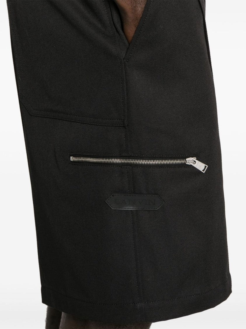 Lanvin Cotton Twill Black Shorts