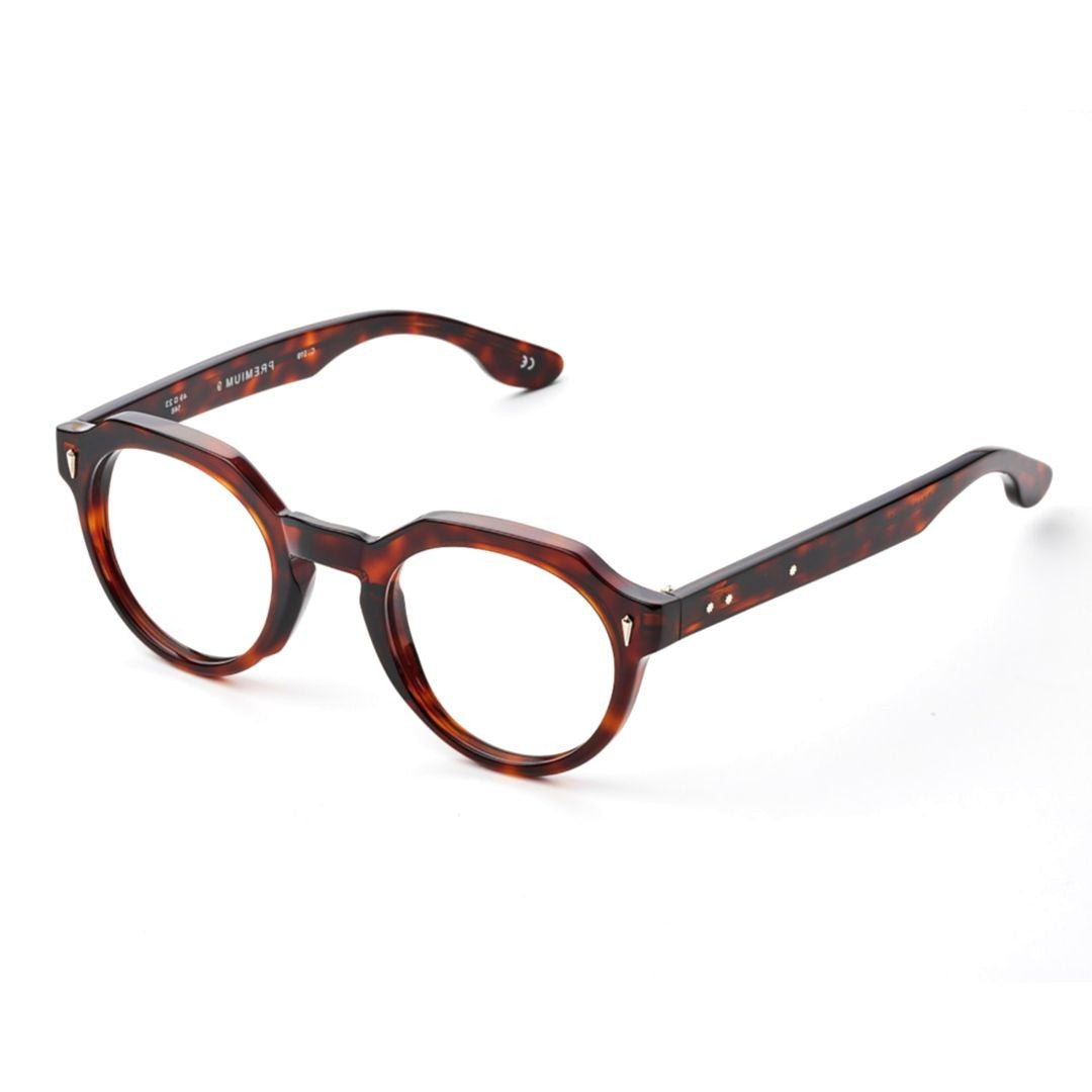 Kador Tortoiseshell Premium 9 Keyhole Round Eyeglasses