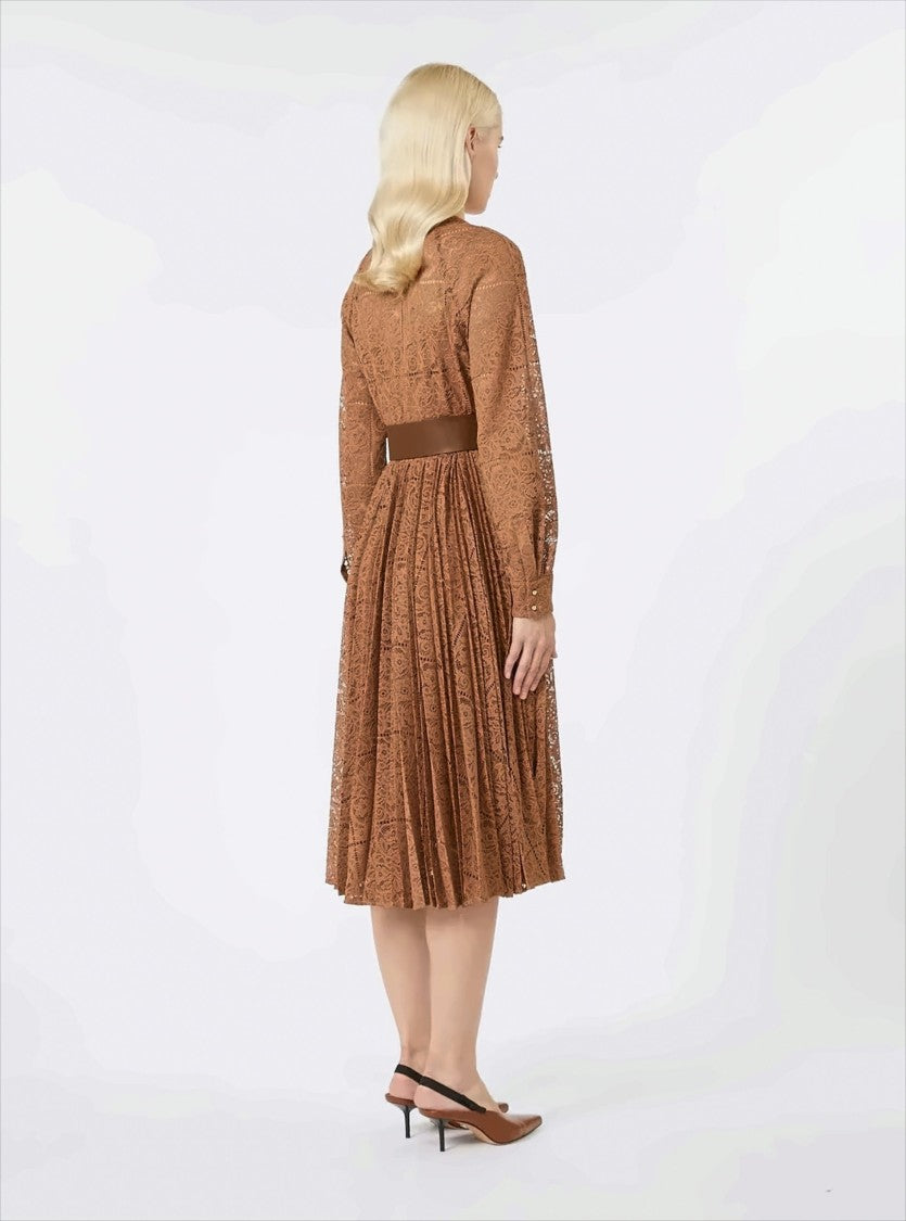 Max Mara Elegant Midi Dress With Lace
