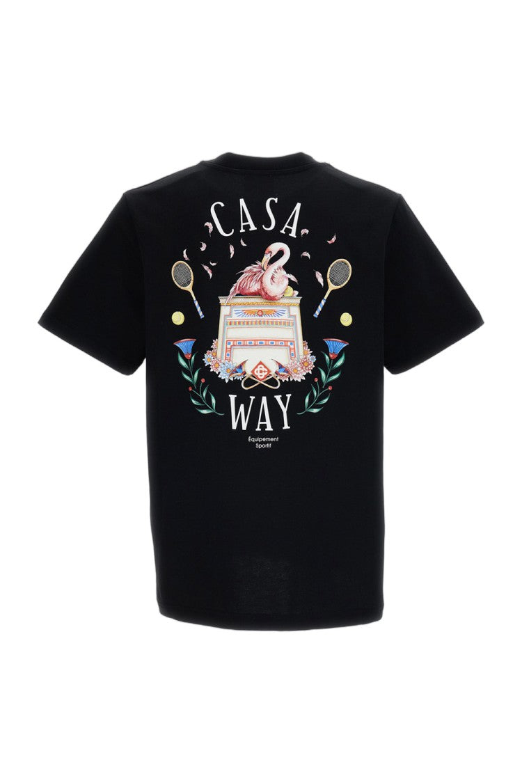 Casablanca Black Printed Cotton T-Shirt