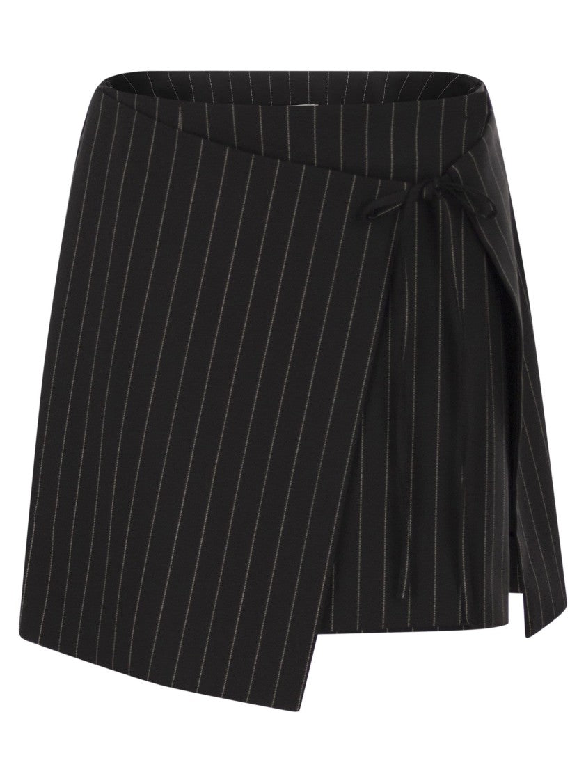 Sportmax Spxfatti - Mini Skirt In Pinstriped Gabardine