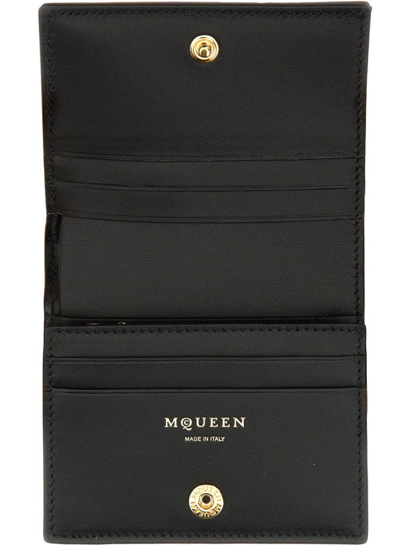 Alexander Mcqueen Calfskin Wallet With Embossed Logo