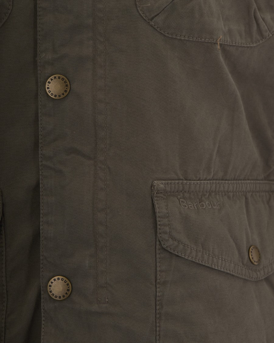 Barbour Tailored Casual Jacket In Dusty Olive Cotton