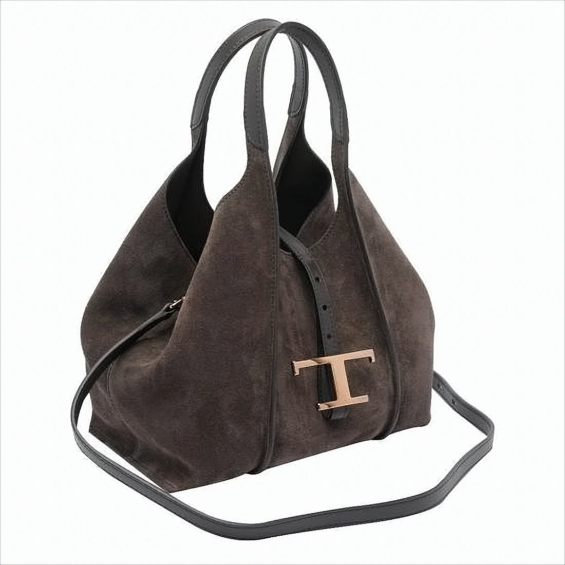 Tod's Soft Suede Crossbody Bag With Metallic Buckle Detail