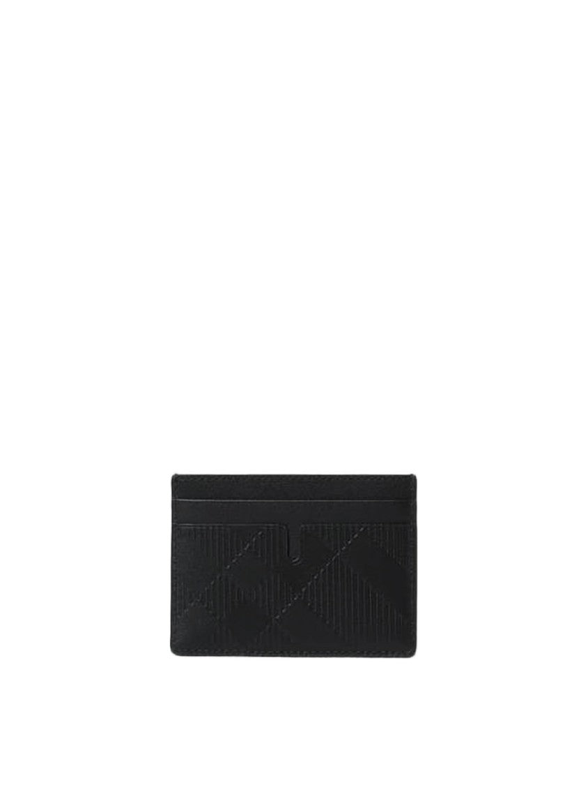 Burberry Rectangular Black Cow Leather Card Wallet