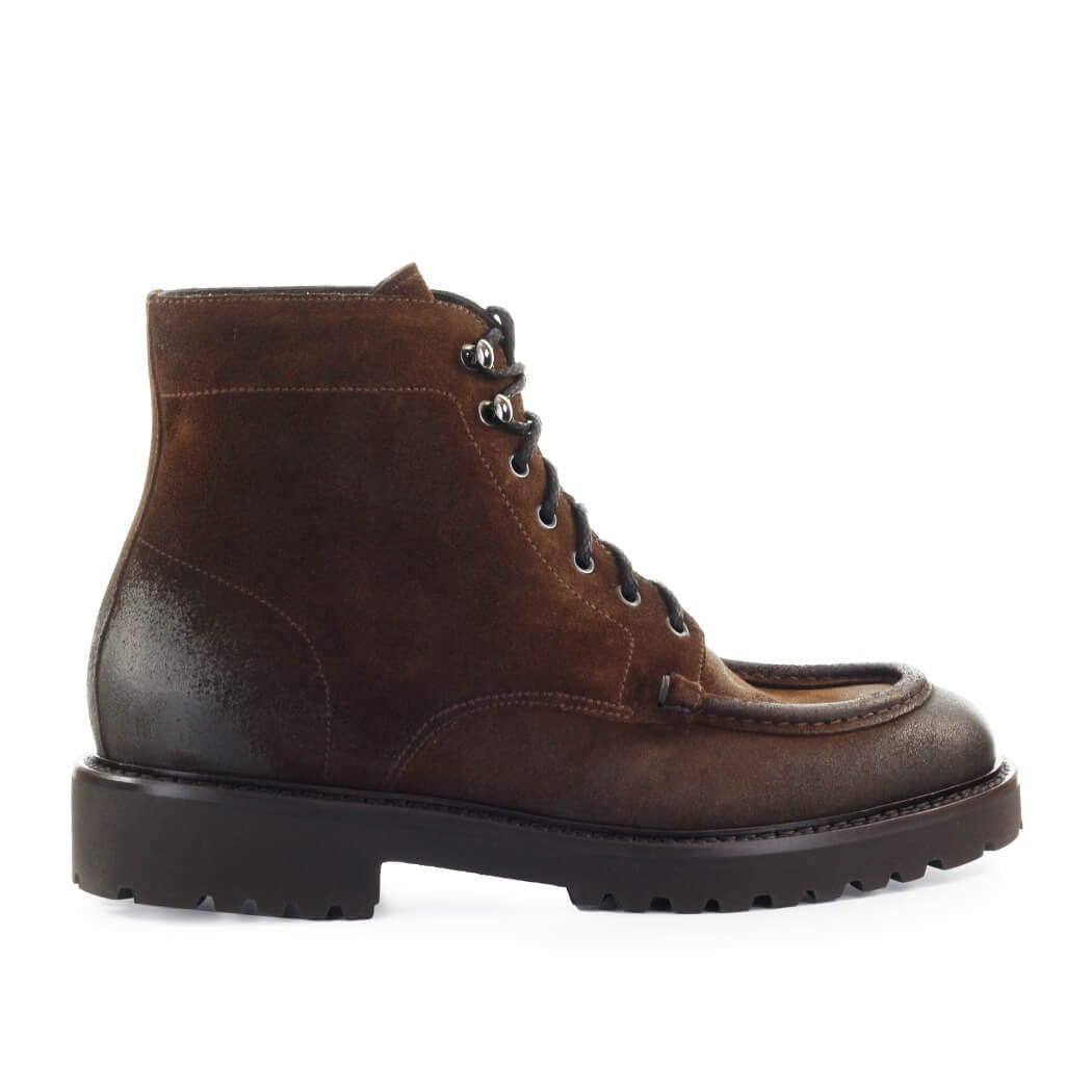 Doucal's Dark Brown Suède Combat Boot