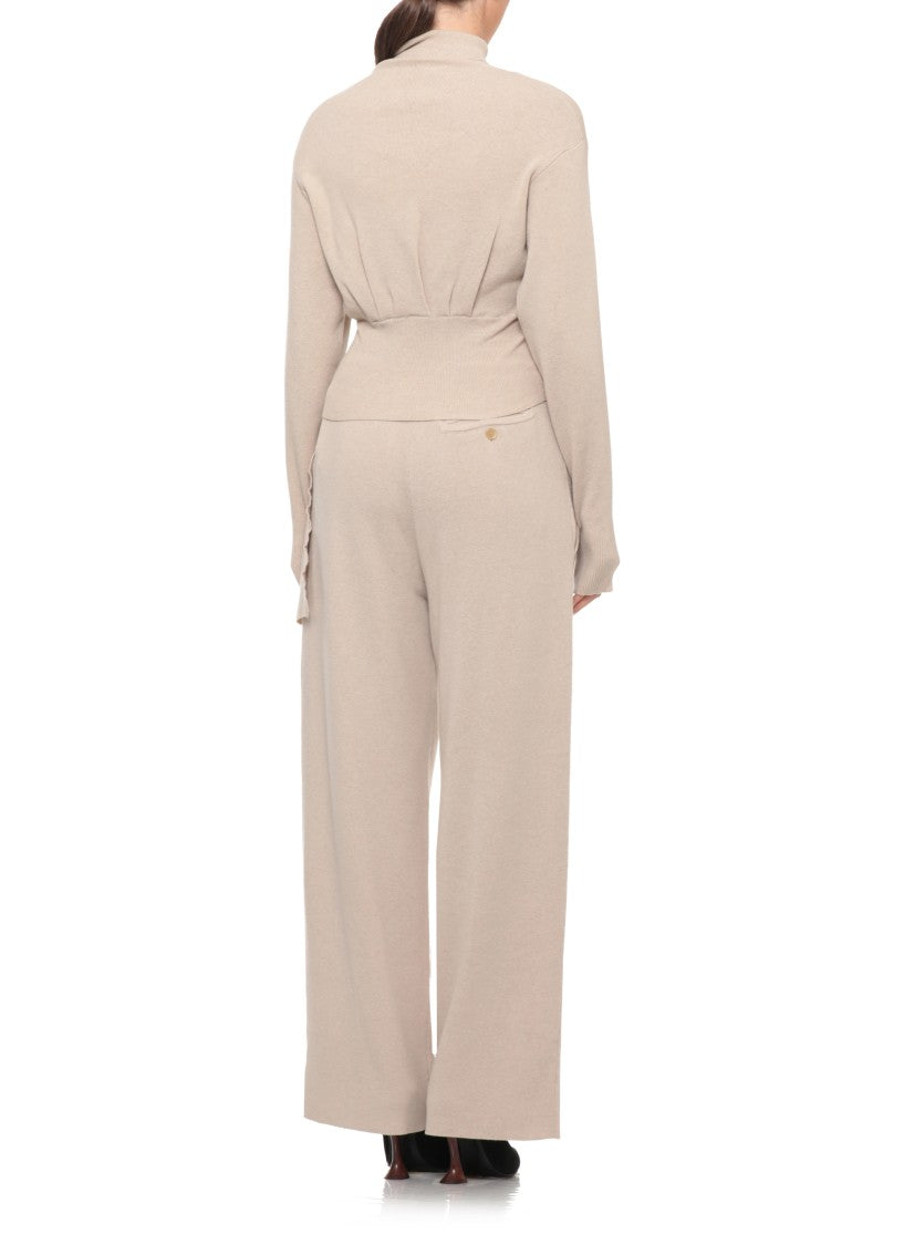 Lanvin Asymmetrical High Neck Ribbed Knitwear By Lanvin