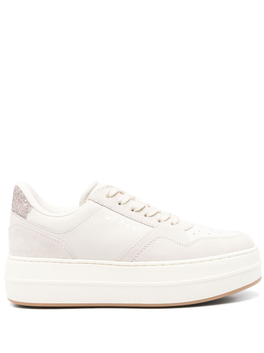 Hogan Elevated Platform Sneakers With Glossy Finish
