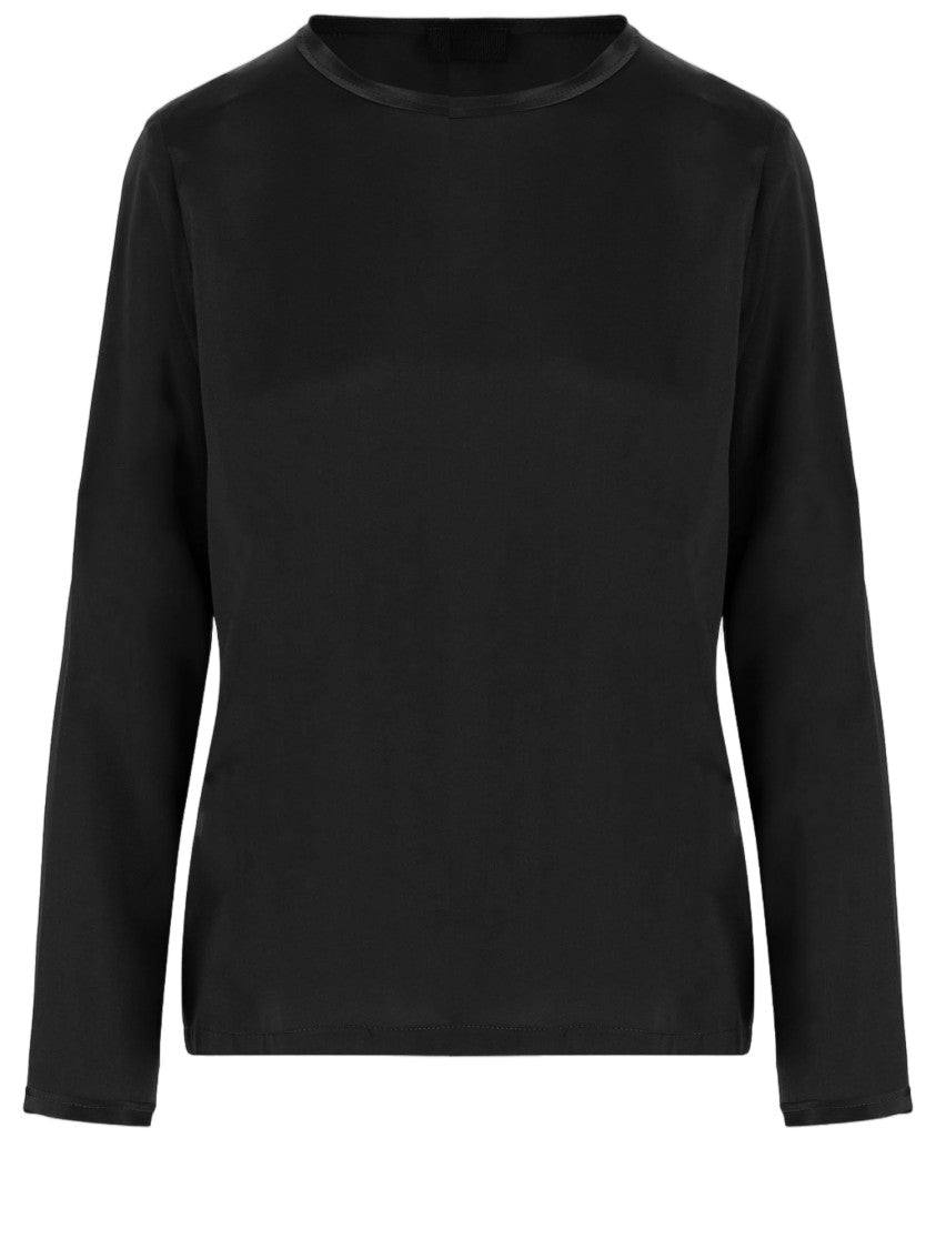 F.It Stretch Silk Sweater With Crew Neck And Long Sleeves