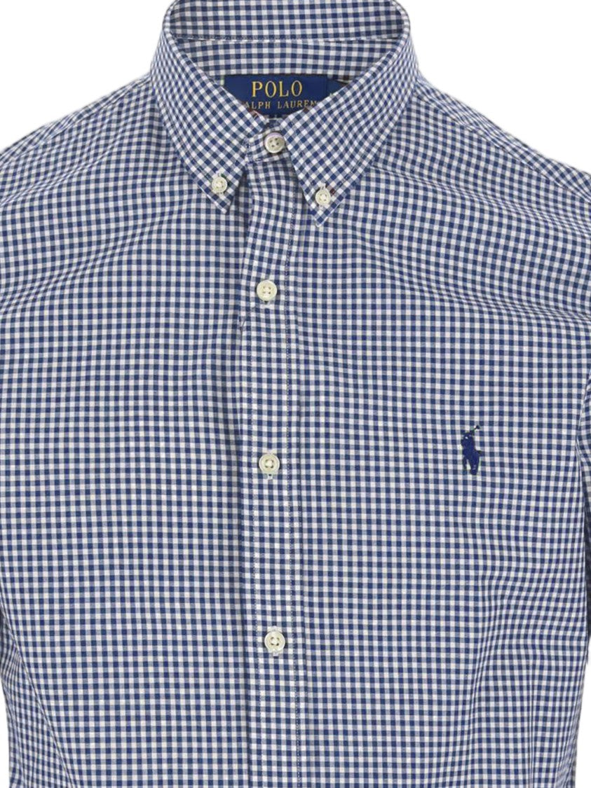 Polo Ralph Lauren Blue Checked Stretch Cotton Shirt