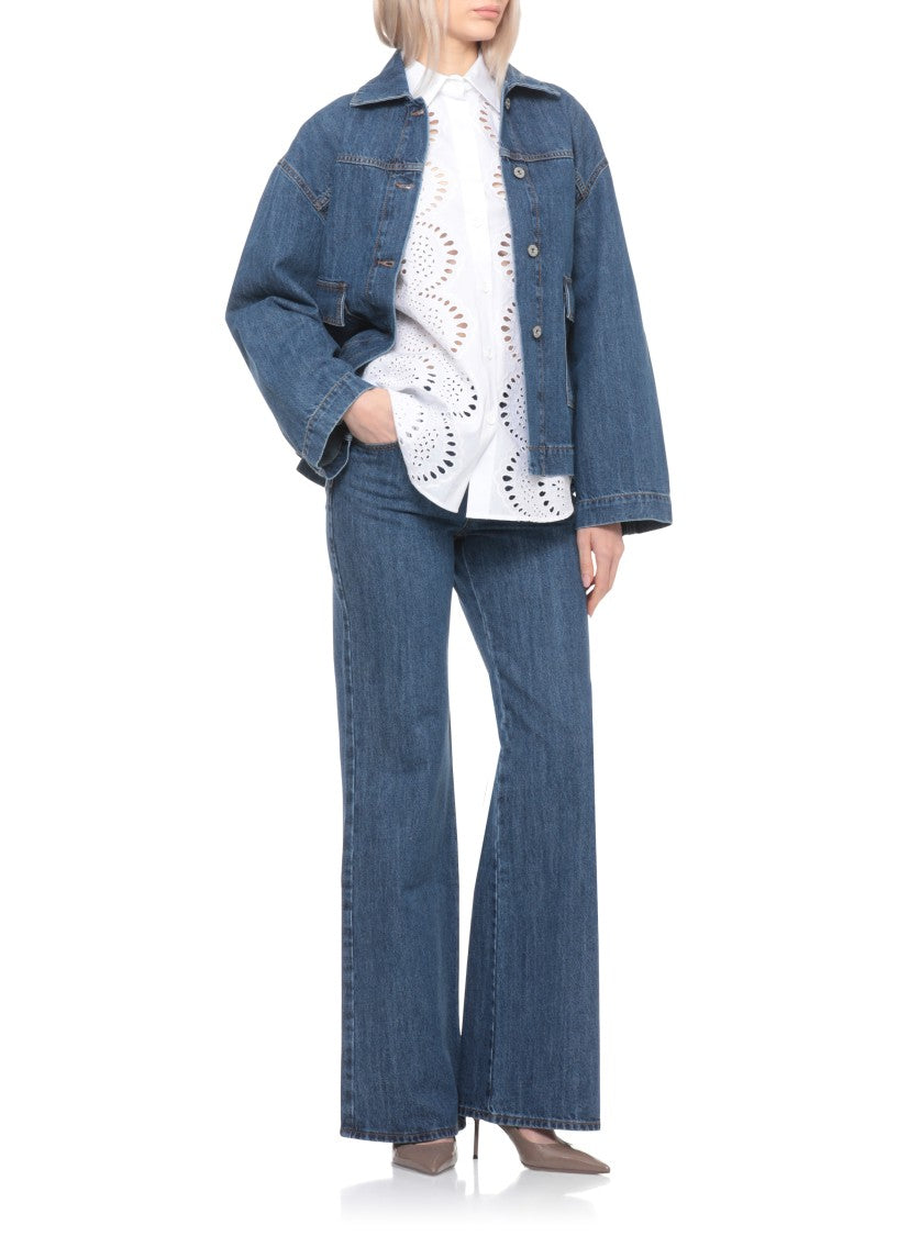 Parosh White Cannes Lace Cotton Shirt