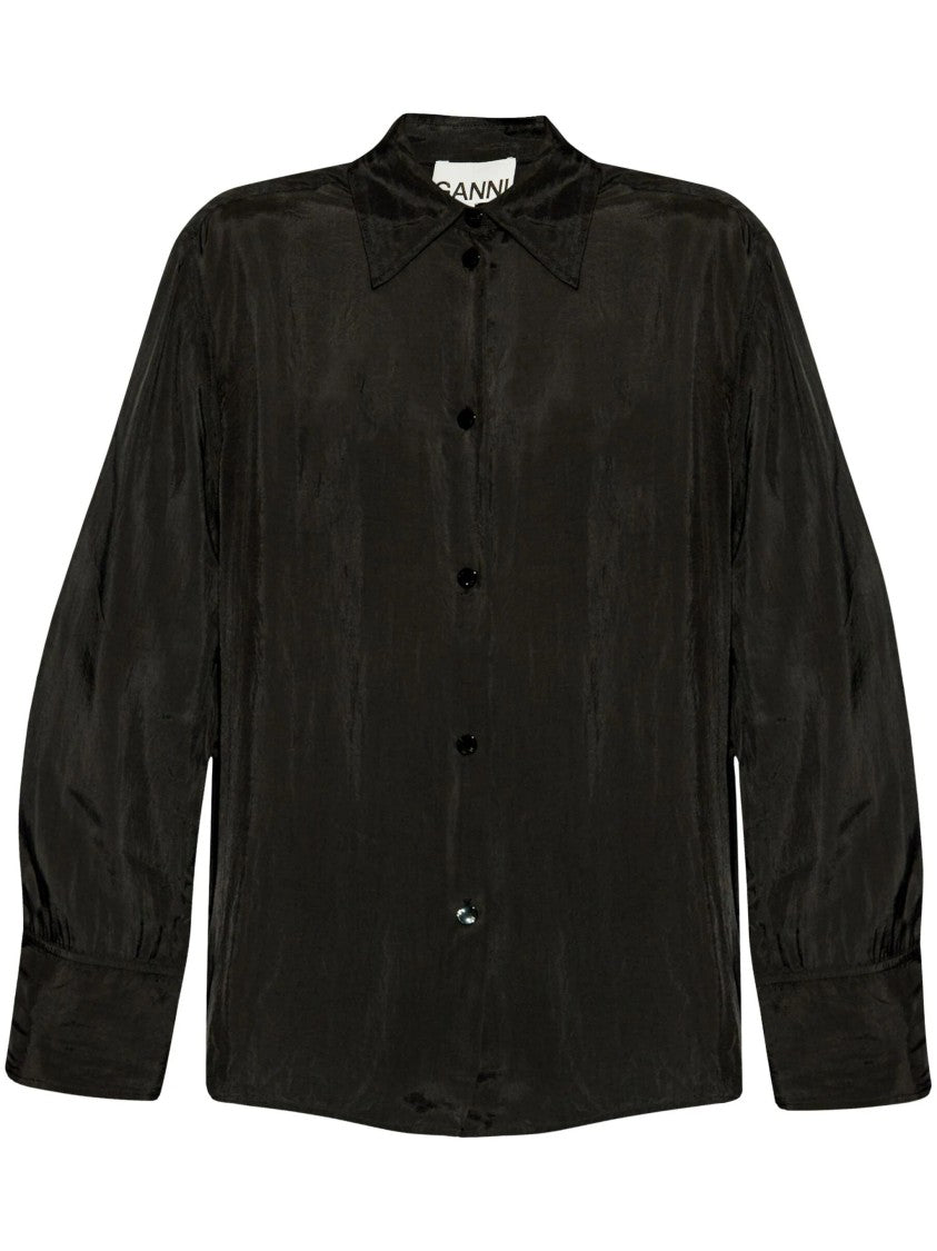 Ganni Viscose Habotai Oversize Shirt