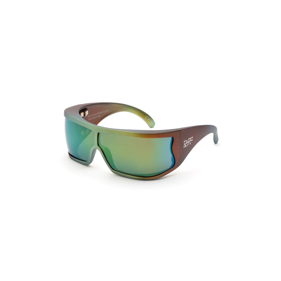 Retrosuperfuture Bones Zircon Oversized Shield Sunglasses