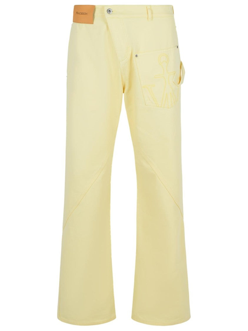 J. W. Anderson Workwear' Cotton Pants With Yellow Twisted Leg
