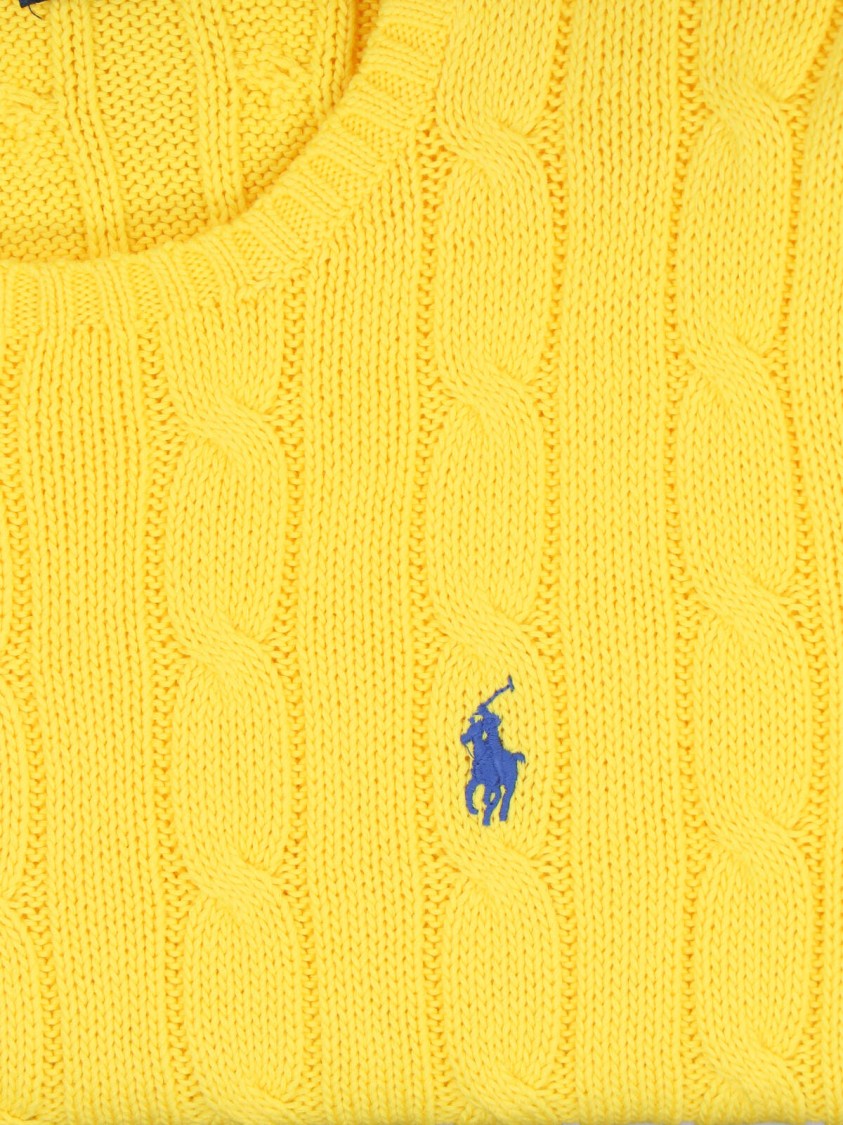 Polo Ralph Lauren Yellow Cable Knit Crewneck Sweater