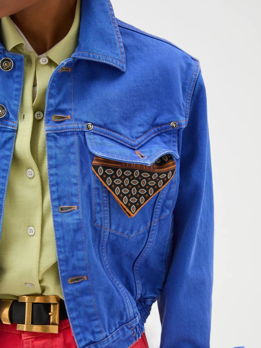 Versace Blue Medusa Accessory Denim Jacket