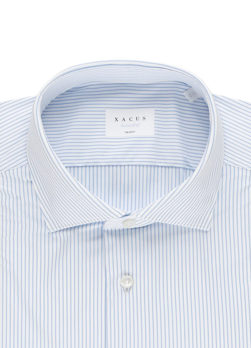 Xacus White Striped Active Casual Shirt